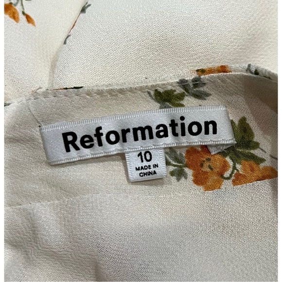 Reformation Bettie Floral Print Mock Neck Corset style Top Size 10 - Picture 7 of 7